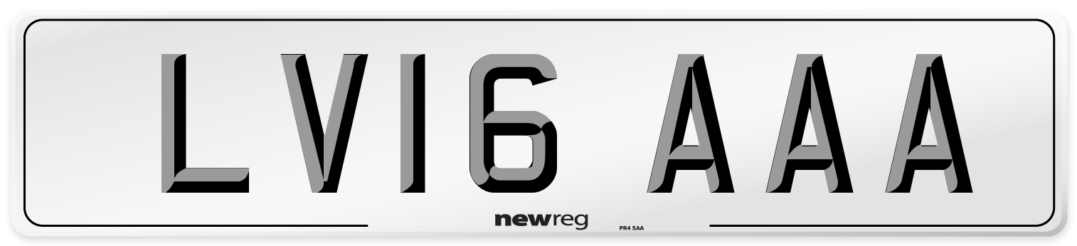 LV16 AAA Number Plate from New Reg